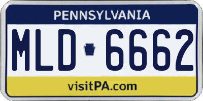 PA license plate MLD6662