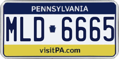 PA license plate MLD6665