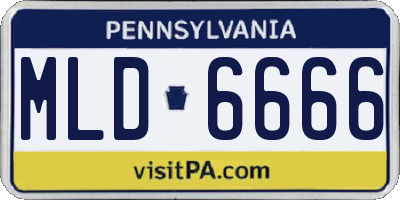 PA license plate MLD6666