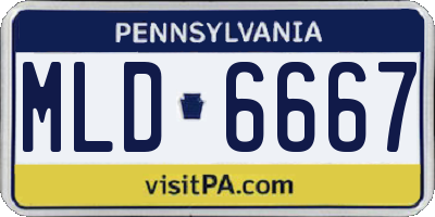PA license plate MLD6667