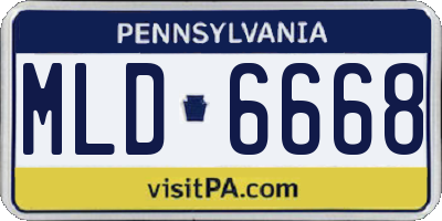 PA license plate MLD6668