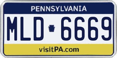 PA license plate MLD6669