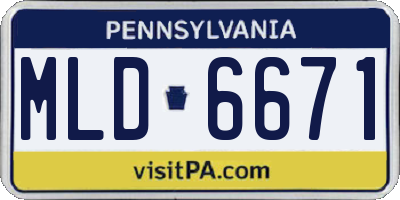 PA license plate MLD6671