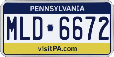 PA license plate MLD6672