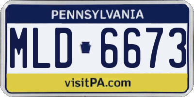 PA license plate MLD6673