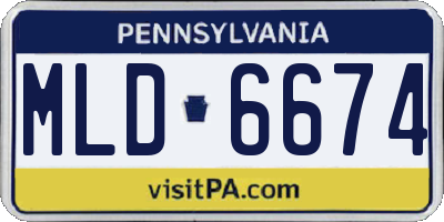 PA license plate MLD6674
