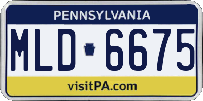 PA license plate MLD6675