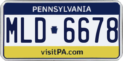 PA license plate MLD6678