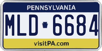 PA license plate MLD6684