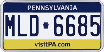 PA license plate MLD6685