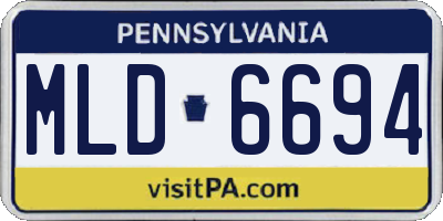 PA license plate MLD6694