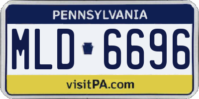 PA license plate MLD6696