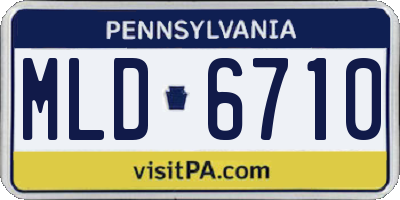 PA license plate MLD6710