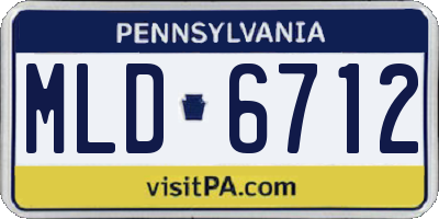 PA license plate MLD6712