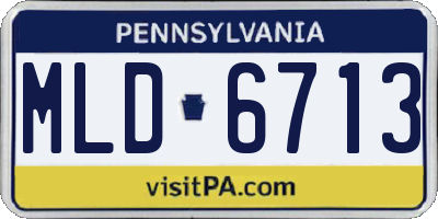 PA license plate MLD6713