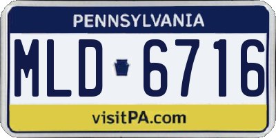 PA license plate MLD6716