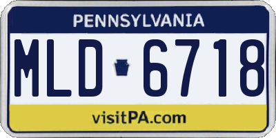 PA license plate MLD6718