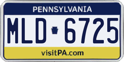 PA license plate MLD6725