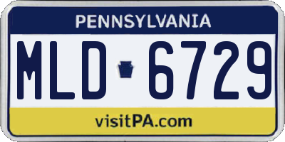 PA license plate MLD6729