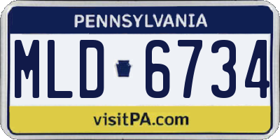 PA license plate MLD6734
