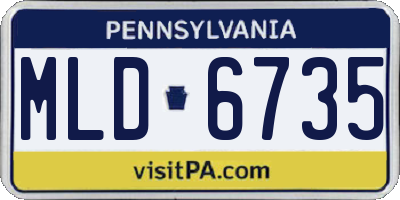 PA license plate MLD6735