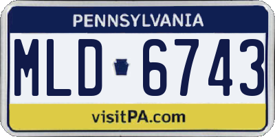 PA license plate MLD6743