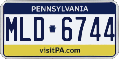 PA license plate MLD6744