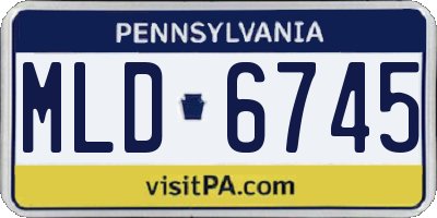 PA license plate MLD6745