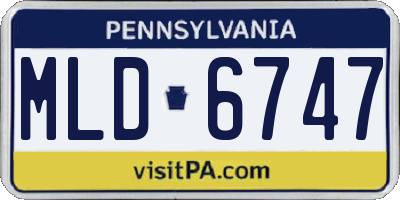 PA license plate MLD6747