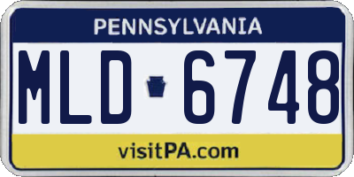 PA license plate MLD6748