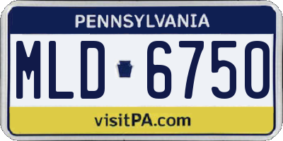 PA license plate MLD6750