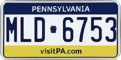 PA license plate MLD6753