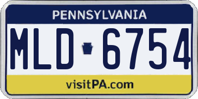 PA license plate MLD6754