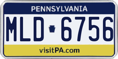 PA license plate MLD6756