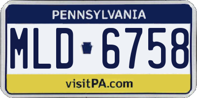 PA license plate MLD6758