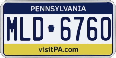 PA license plate MLD6760