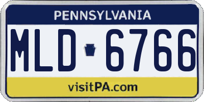 PA license plate MLD6766
