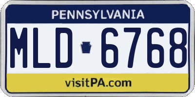 PA license plate MLD6768