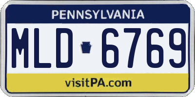 PA license plate MLD6769
