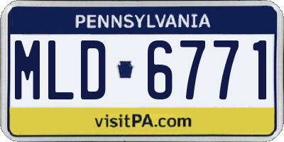 PA license plate MLD6771