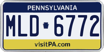 PA license plate MLD6772
