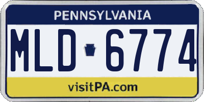 PA license plate MLD6774