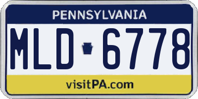 PA license plate MLD6778