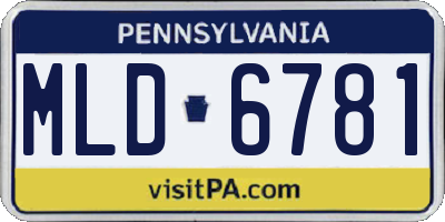 PA license plate MLD6781