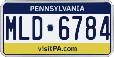 PA license plate MLD6784