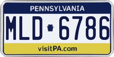 PA license plate MLD6786