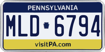 PA license plate MLD6794