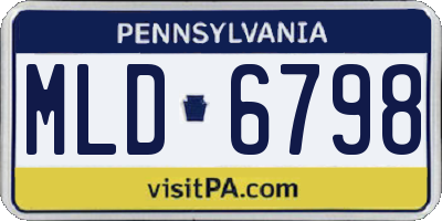 PA license plate MLD6798