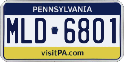 PA license plate MLD6801