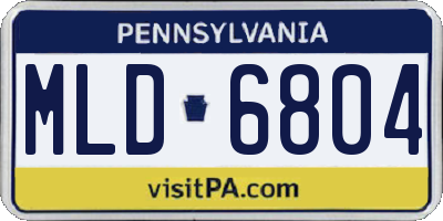 PA license plate MLD6804
